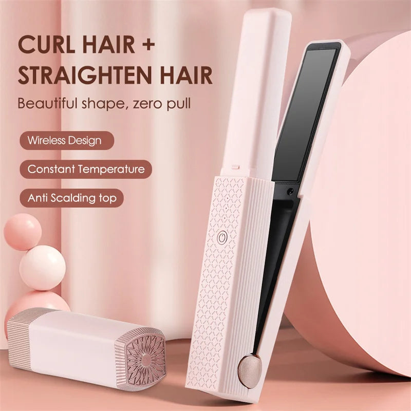 Cordless USB Hair Straightener & Curler