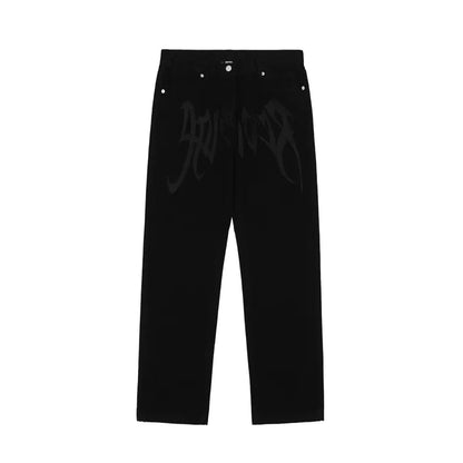 Men's Loose Black Street Jeans