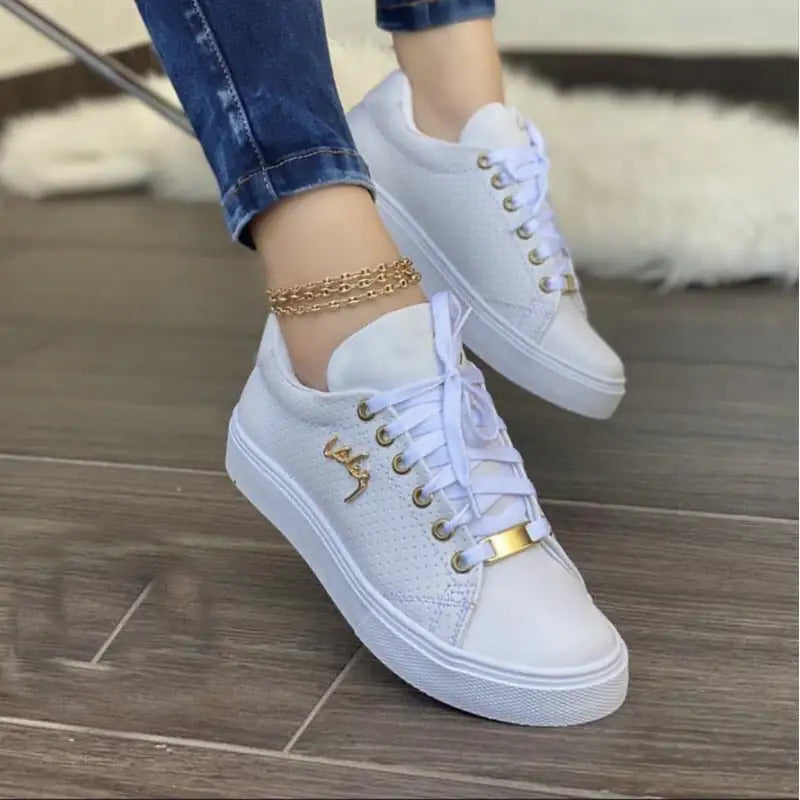 Flat Sneakers Breathable Lace-up Shoes