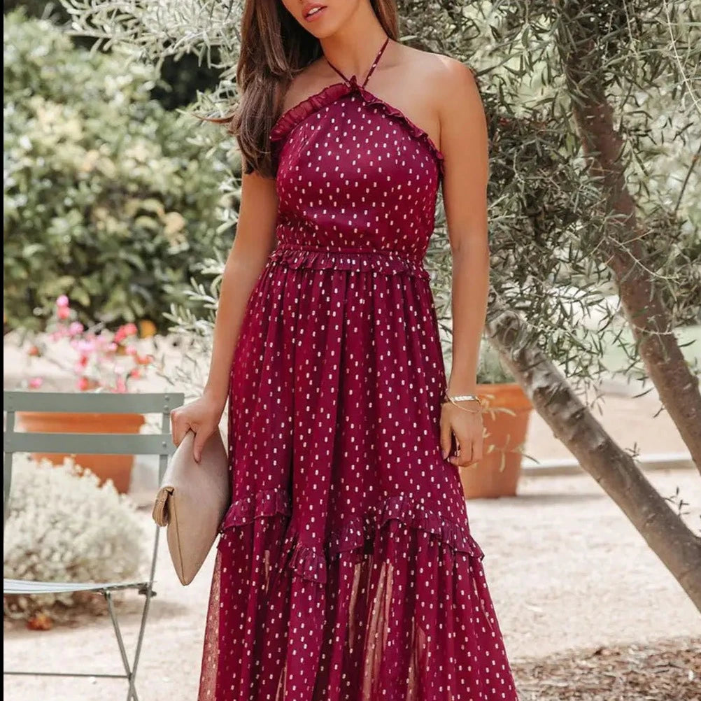 Red Polka Dot Long Dress