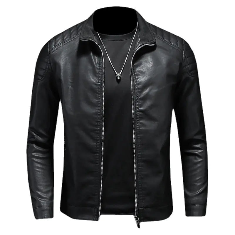 Men's Motorcycle Slim Streetwear PU Leather Jacket