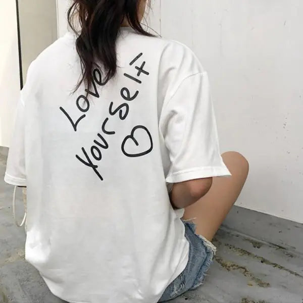 'Love Yourself’ Printed Oversized T-Shirt