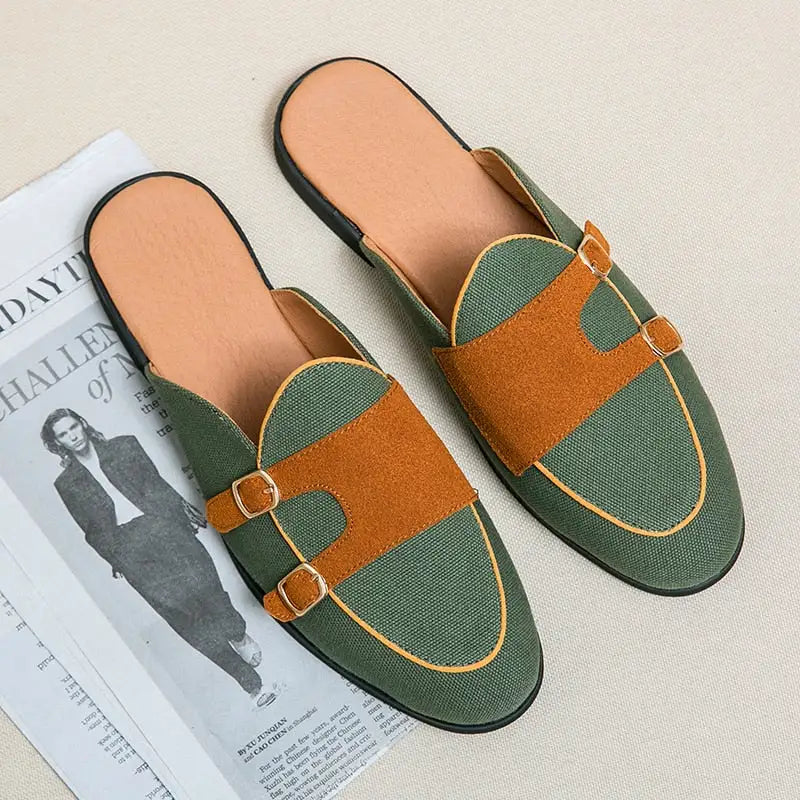 Crocodile Leather Mules Slippers Men