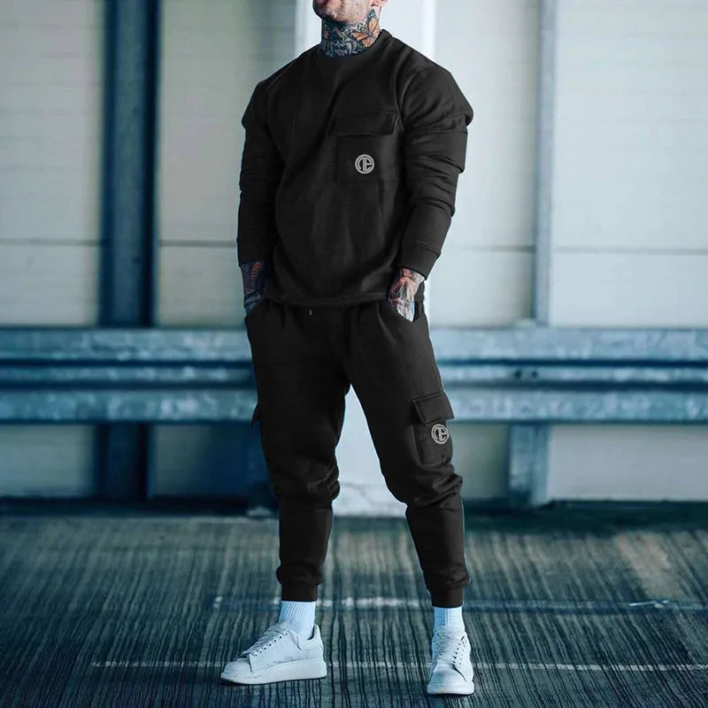 Cotton Casual Hoodie Tracksuit Set