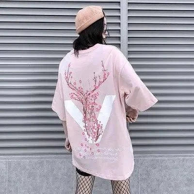 Deer Print Oversized T-Shirt