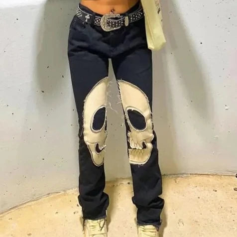 Printed Skull Jeans