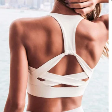 White Strap Sports Bra