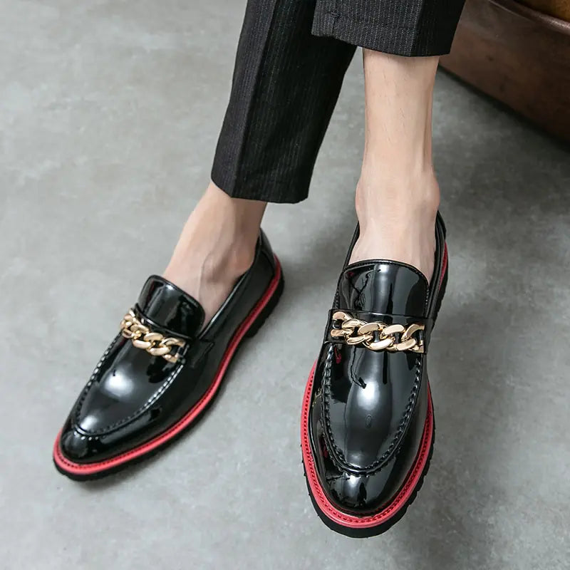 Leather Black Italian Loafers Men