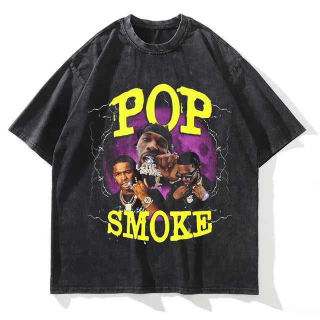 Summer New T-Shirt POP SMOKE Graphic Print