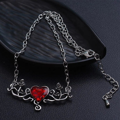 Red Heart Mystery Chain Necklace