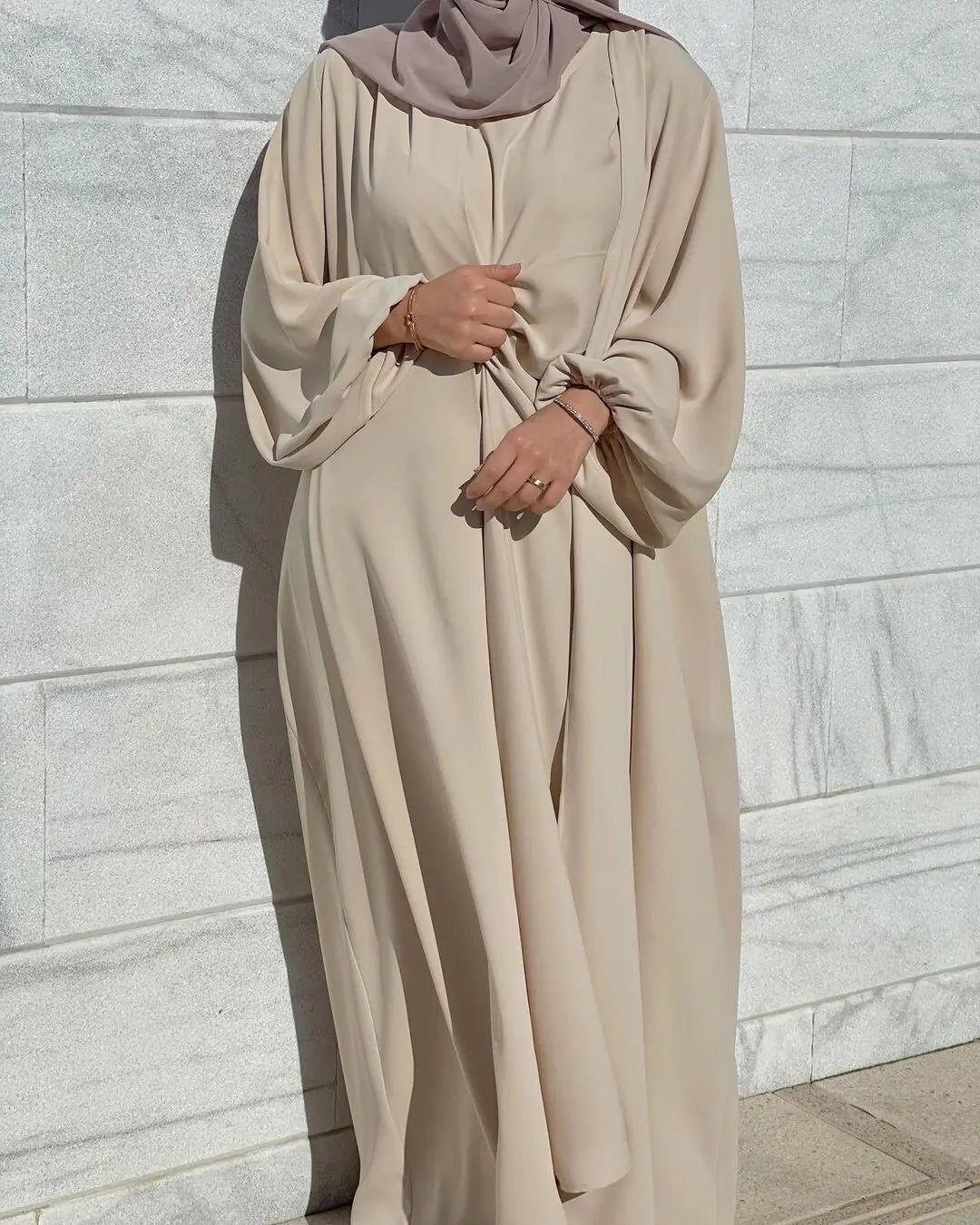 3 Pc Open Abaya Set