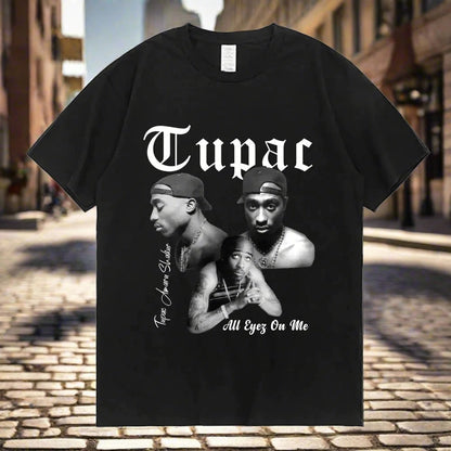 Graphic Cartoon Tupac Print T-shirt