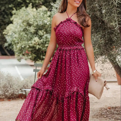 Red Polka Dot Long Dress