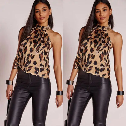 Sexy Leopard Print Ladies Blouses