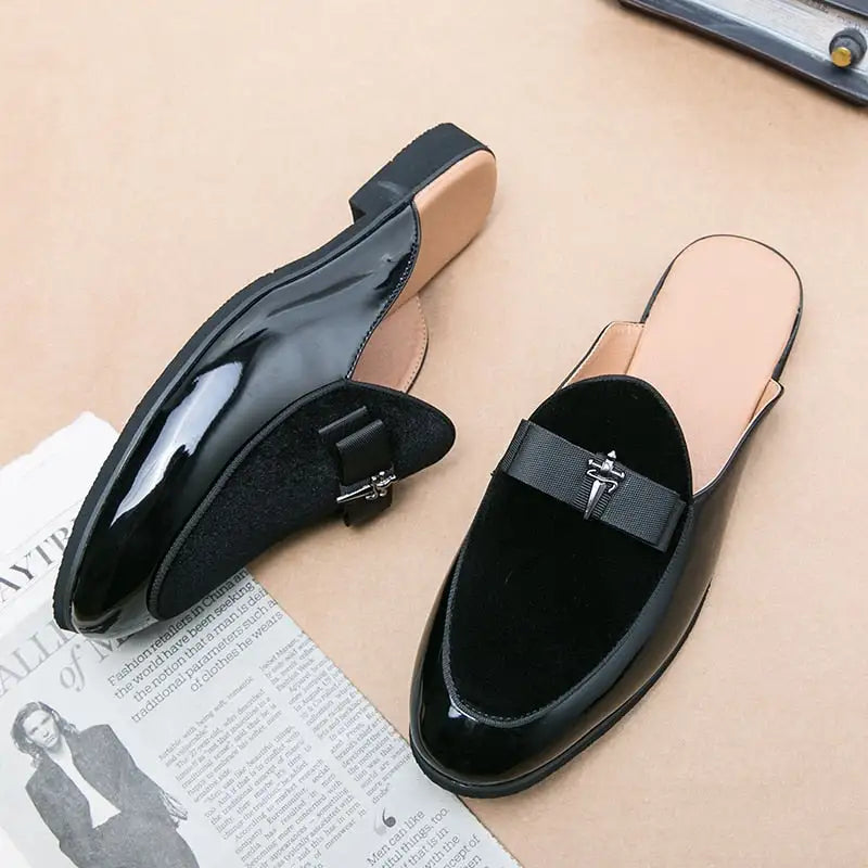 Crocodile Leather Mules Slippers Men