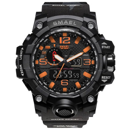 SMAEL Brand Men Sports Watches Dual Display