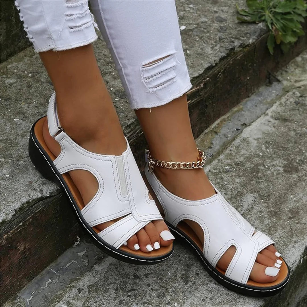 Orthopedic Leather Wedge Sandals