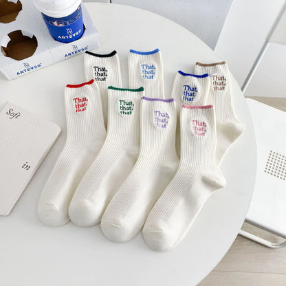 White Embroidered Socks