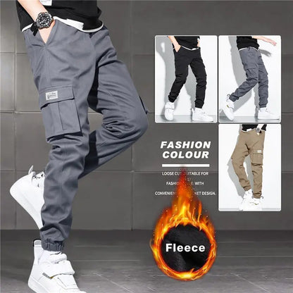 Thick Warm Fleece Cargo Pants