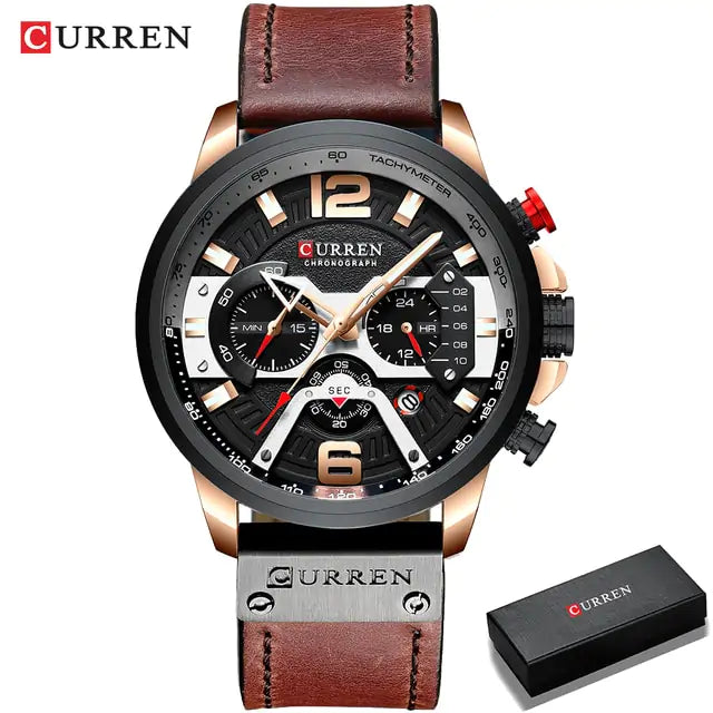 Military Leather Wristwatch