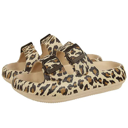 Leopard Soft Sole Pillow Slippers