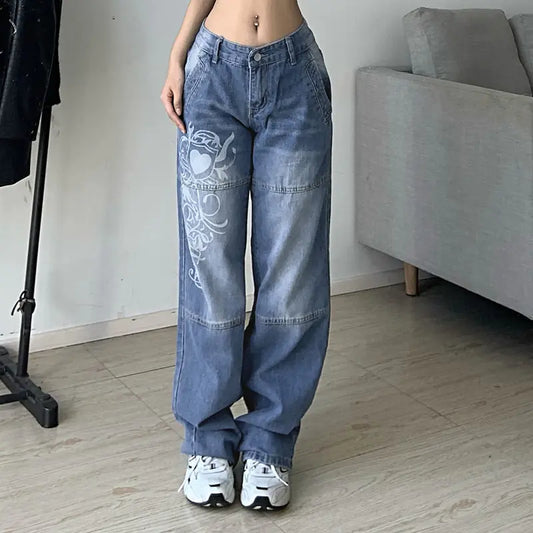 Harajuku Printed Cargo Jeans