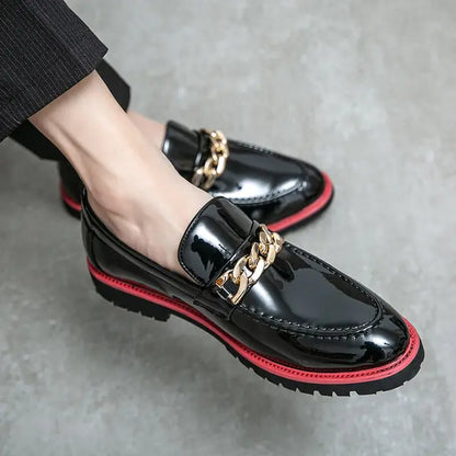 Leather Black Italian Loafers Men