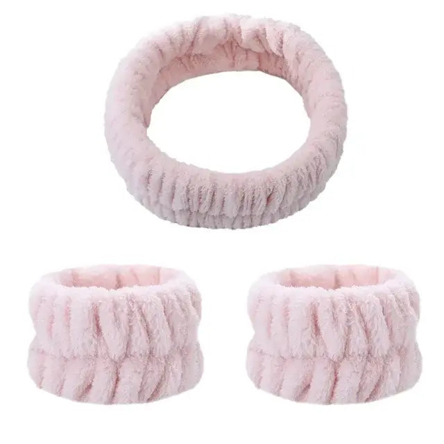 Soft Coral Fleece Headband Makeup